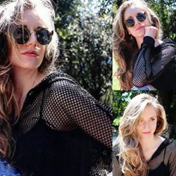 ERMANNA Black Mesh Hoodie Long Sleeve Zip-Up Jacket Size M New without Tag - Picture 7 of 7